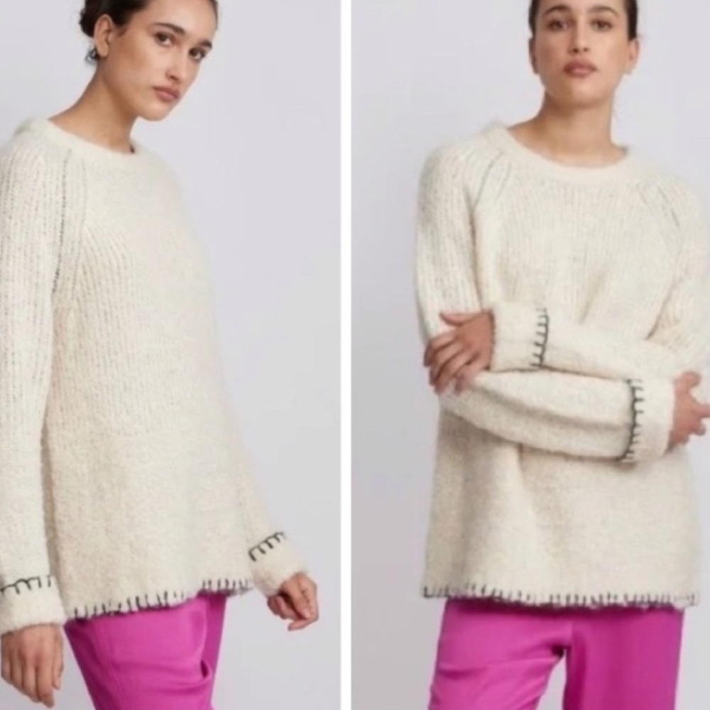 Raquel Allegra Sweater Oat Wool Size Womens XL EUC White